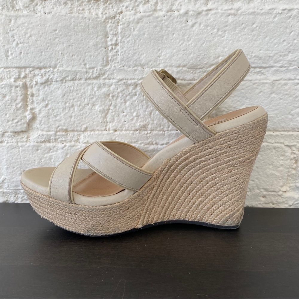 UGG Beige Wedge Sandals